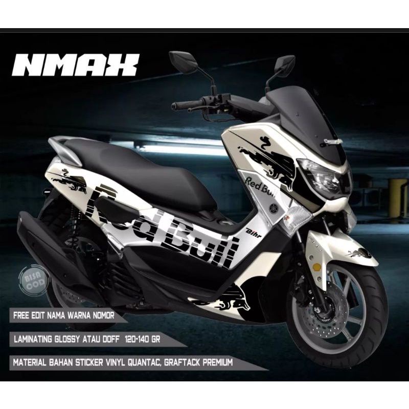 Decal stiker Nmax Old White Redbull Fullbody
