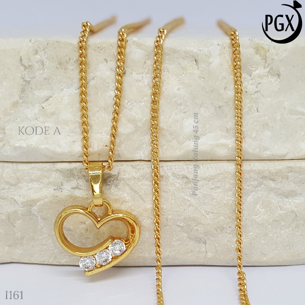 PGX Liontin Kalung Xuping Wanita Perhiasan Lapis Emas Aksesoris Fashion - I161
