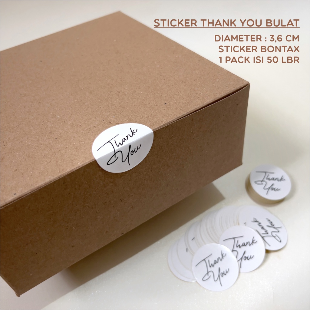 

Sticker Thank You Bulat Black & White [1 pack isi 50pcs]