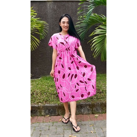 Daster Rayon Motif tali kecil dengan kancing dan karet