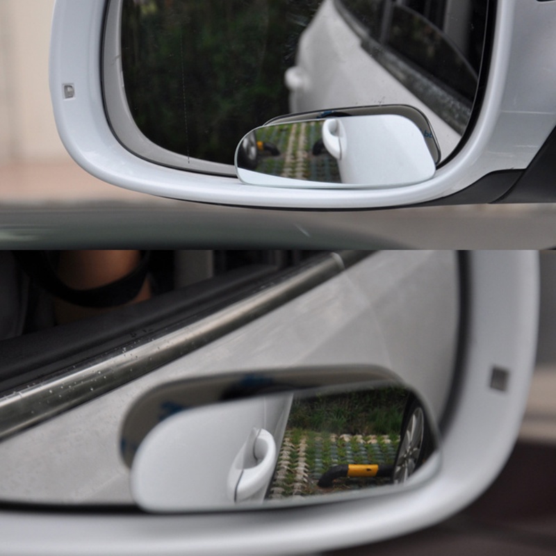 1/2 Pcs HD Glass Round Square Car Blind Spot Mirror/ Auto Motorcycle 360° Adjustable Wide Angle Rearview Mirrors