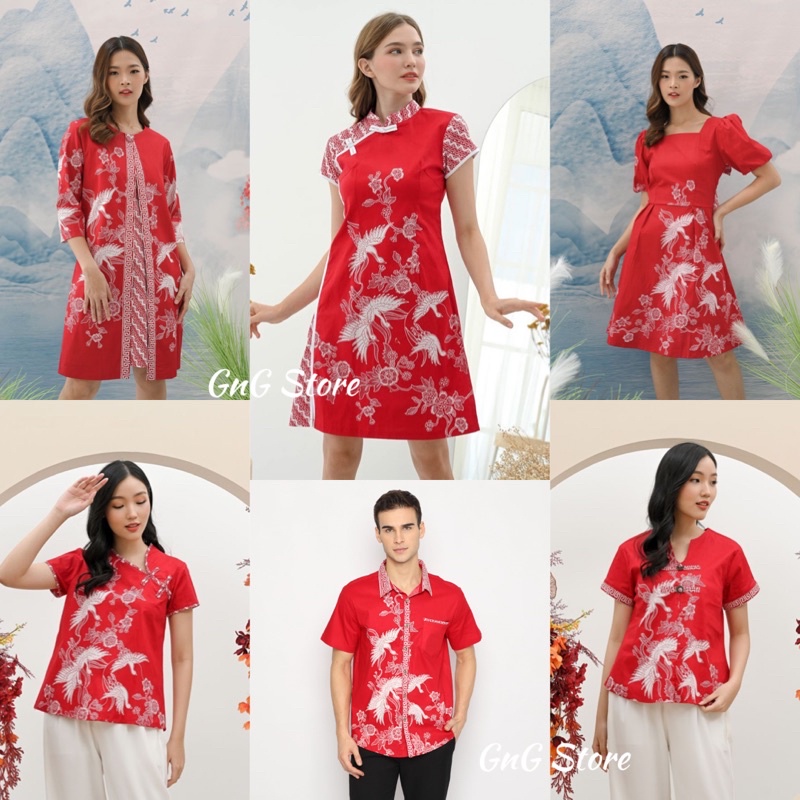 UT Red Series/ Couple Batik/ Seragam Batik/ Batik Keluarga/ Batik Pasangan/ Batik Jumbo