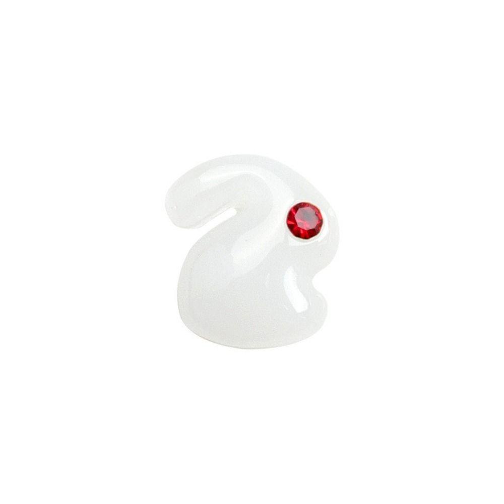 Mxbeauty Jade Rabbit Nail Charms 3D 10pcs Desain Kuku Tahun Baru Dekorasi Kuku Bagian Kuku Kelinci Kuku Rhinestones