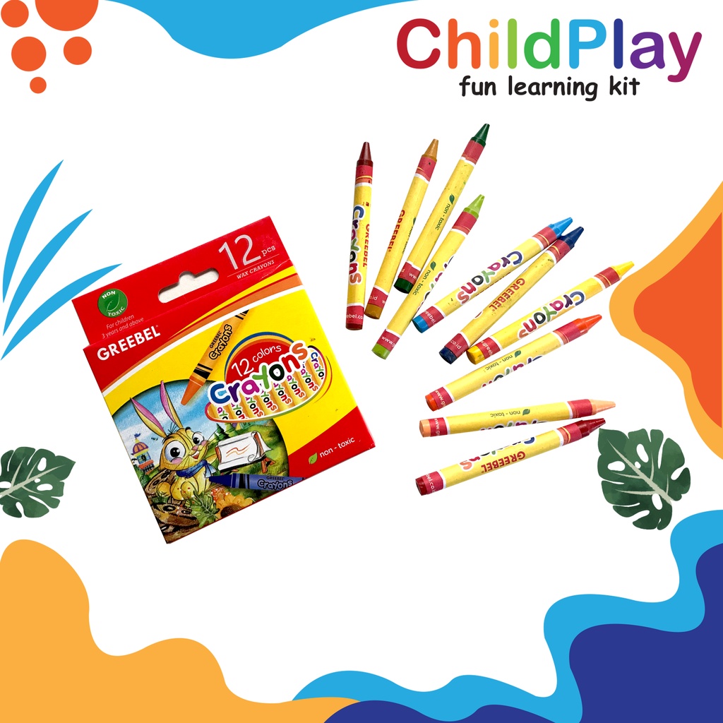 

Crayon krayon Greebel wax oil pastel 12 warna colour