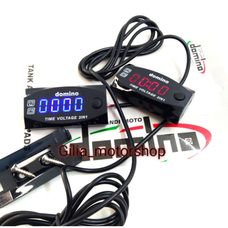 Voltmeter Volt Meter Aki Digital Domino 2 in 1 Waterproof 12 volt  Universal Motor