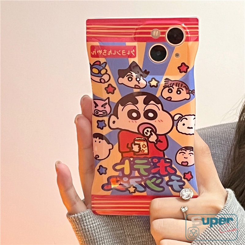 Soft Case TPU Motif Kartun Crayon Shinchan Untuk iPhone 14 11 12 13 Pro Max XR X Xs Max 8 7 6 6s Plus SE 2020