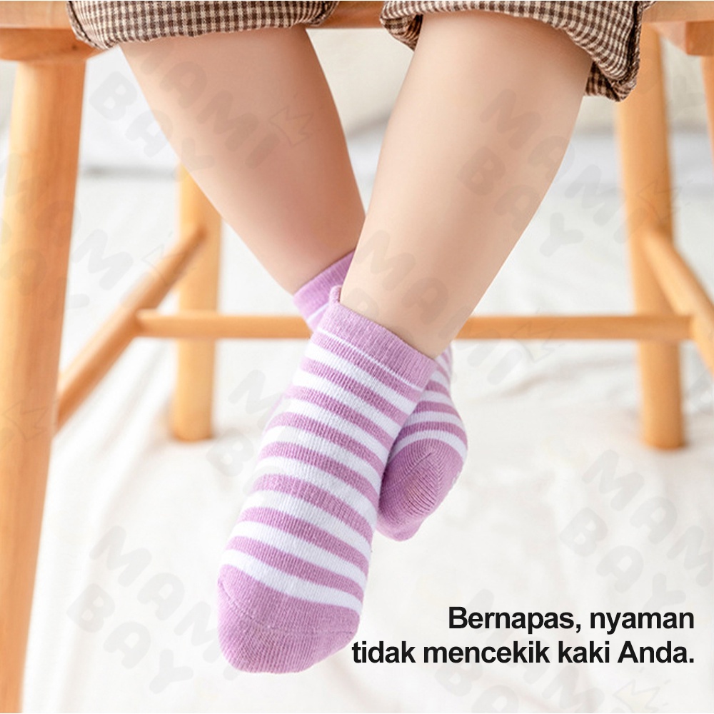 OKEYI Kaos kaki bayi motif garis/kaus kaki bayi anti slip/Baby Socks 0-1 Tahun