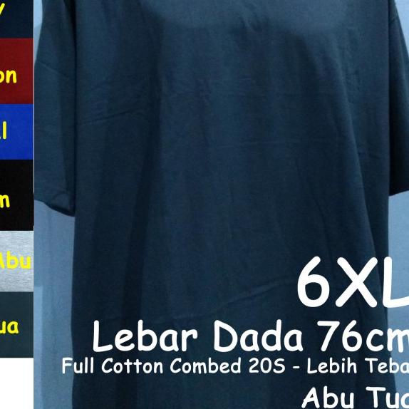 Kaos Oblong Polos Katun Jumbo Besar Big Size 6XL - Abu Tua