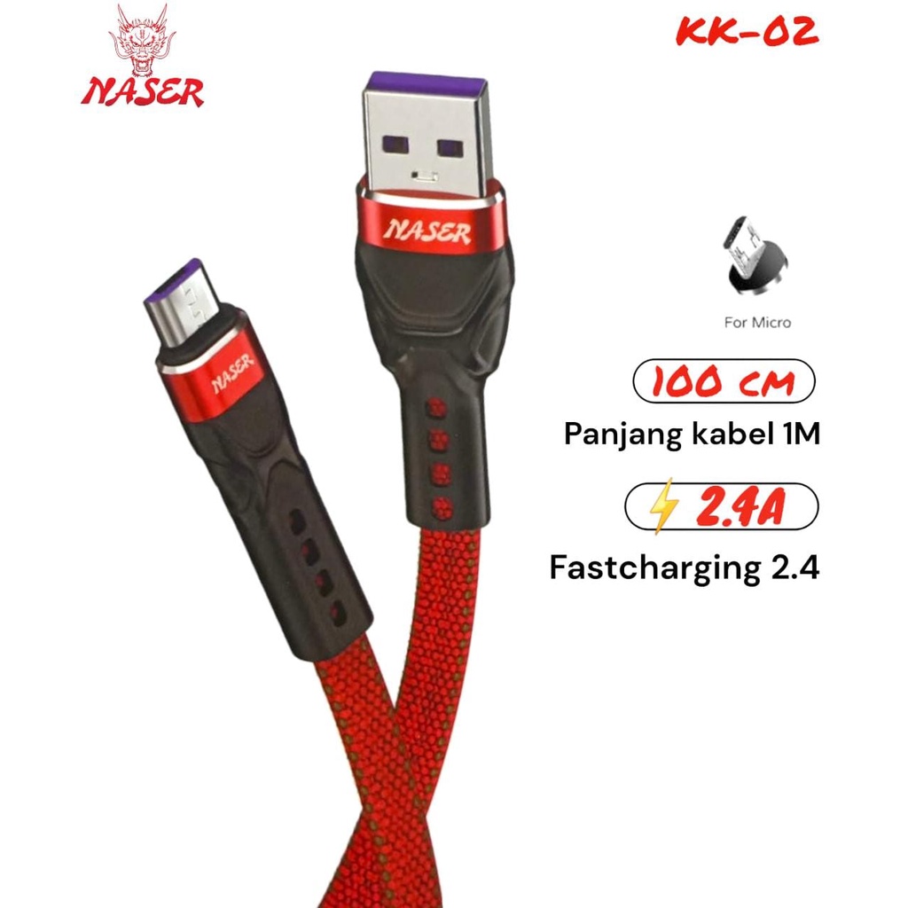 KABEL DATA NASER  KK-02/KABEL CHARGING/USB DATA CABLE FAST CHARGING KK-/PRODUK ORIGINAL