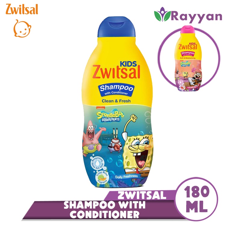 Zwitsal Kids Shampo With Conditioner 180ml Blu Clean &amp; Fresh Harum Lemon