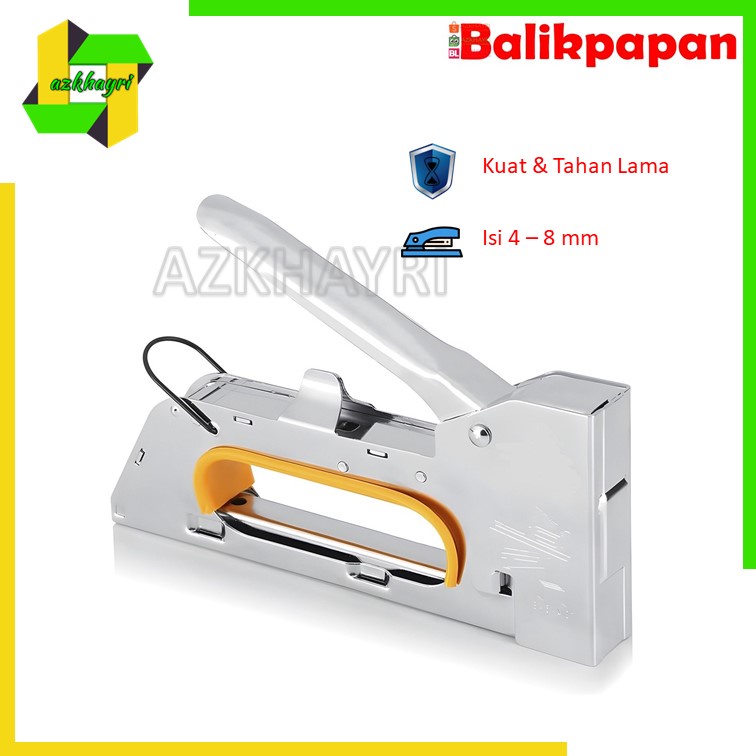 Alat Staples Stapler Tembak Guntacker Gun Hekter 3in1 4 6 8 mm