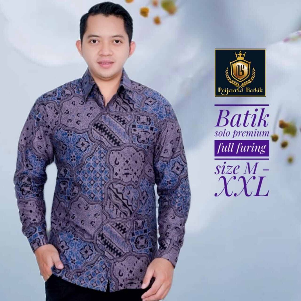 Kemeja batik pria model terbaru warna ungu purple / baju batik pria lengan panjang full furing bahan katun halus premium / baju batik pesta dan kondangan terbaru / kemeja batik cowok keren bahan halus JAGADSEKAR