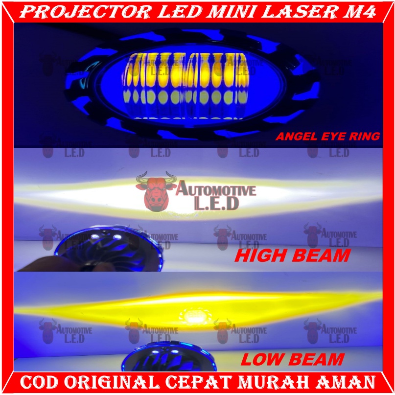 ORIGINAL LAMPU LED LASER M4 LASER  PROJIE LED 2 WARNA LAMPU UTAMA MOTOR H6 H4 LAMPU PROJECTOR LED SXC