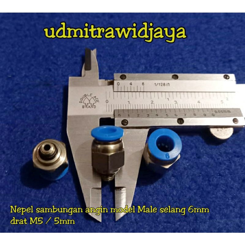 Fitting pneumatic  / sambungan selang angin 6mm Model Male Lurus drat M5 5mm sambungan selang klakson model lurus SPC nepel angin type XPC dratt nepel angin air nepel angin truk fuso double kabin nepel selang drat M5 setara baut 8an