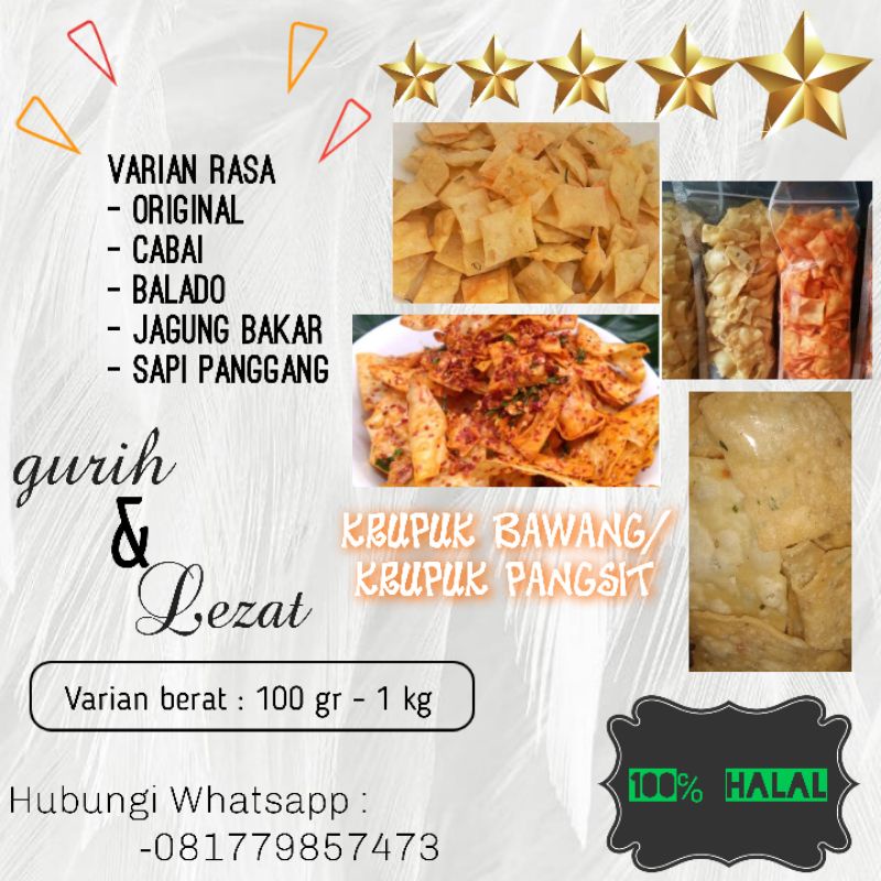 

krupuk bawang/krupuk pangsit enak, gurih dan lezat