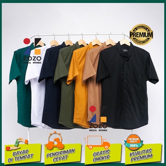 Kemeja Polos Lengan Pendek / Kemeja Pria Lengan Pendek Casual