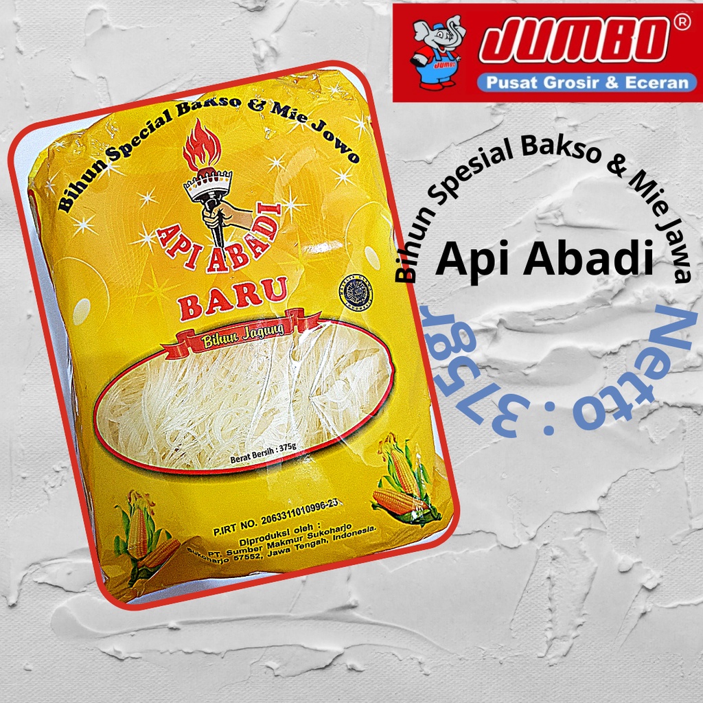 

Bihun Jagung API ABADI 375 gr / Bihun Spesial Bakso & Mie Jawa 375gr