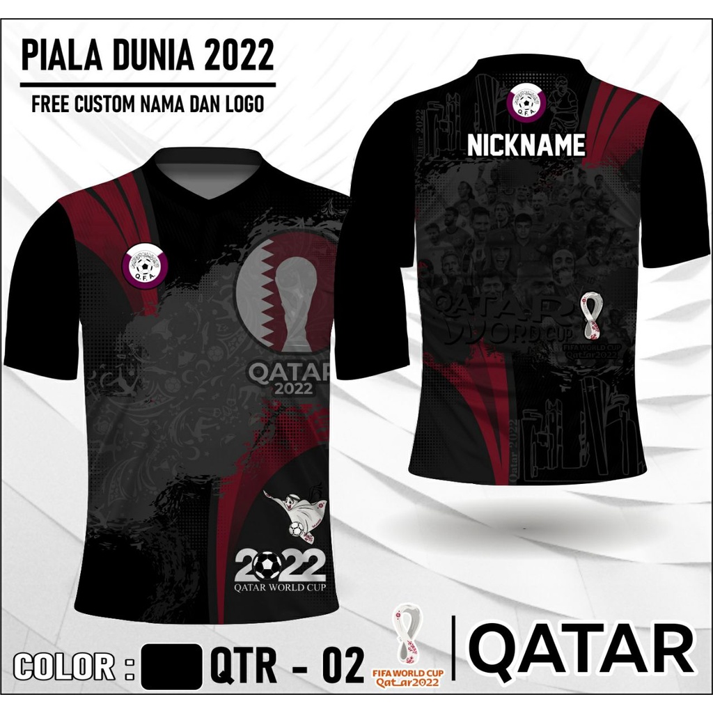 Jersey piala dunia 2022 qatar kaos fans baju bola timnas Qatar