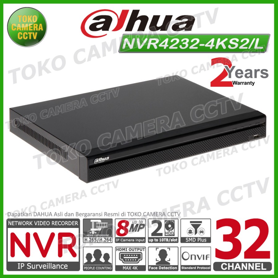 NVR DAHUA 32 CHANNEL NVR4232-4KS2/L NVR 32CH IP CAMERA