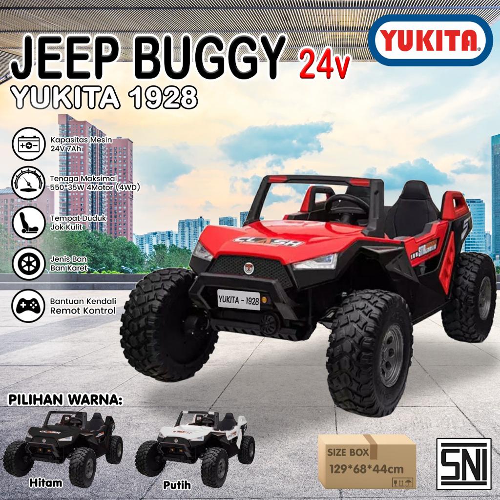 Mainan Anak Mobilan Aki Yukita 1928 Jeep Beach Buggy Offroad Remote Rc