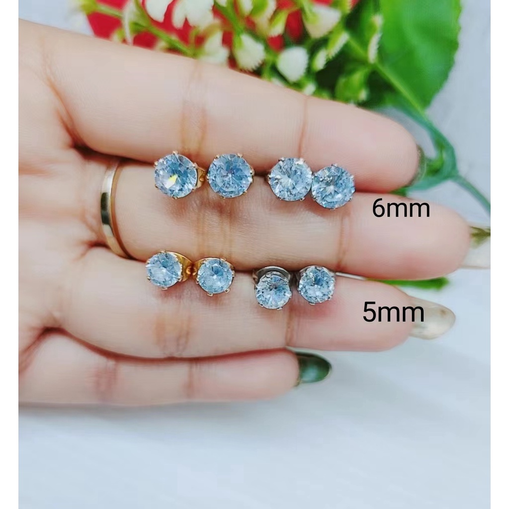 Anting Titanium Mata 5mm/6mm Perhiasan Wanita Jewelry