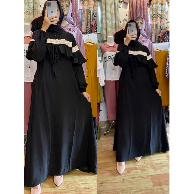 GAMIS CRINCLE / GAMIS CRINKEL HITAM / GAMIS WANITA LADY ZARA / BAJU GAMIS WANITA / BAJU GAMIS WANITA MURAH