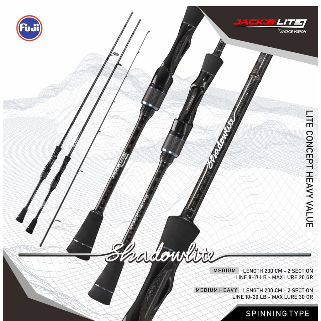 Jack's Vision Jackslite Shadowlite Spinning Rods Joran Pancing