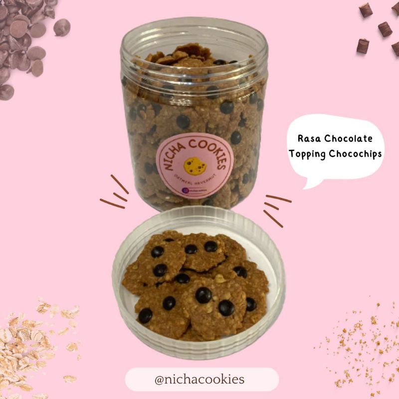 

Nicha cookies Rasa Chocolate topping chocochips toples Jar