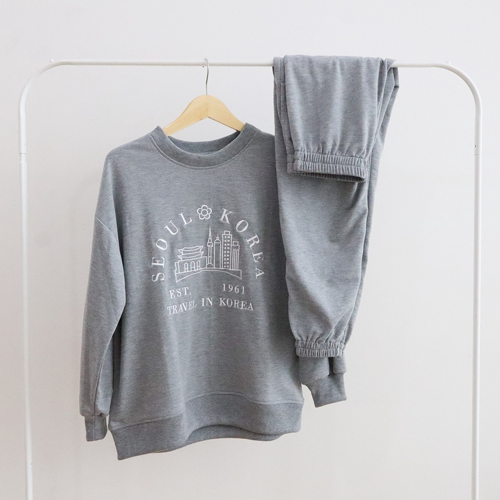 SOWL - Travel Series Sweater Seoul Korea / Atasan Wanita / Jogger / One Set / Sweater / Sweater Set