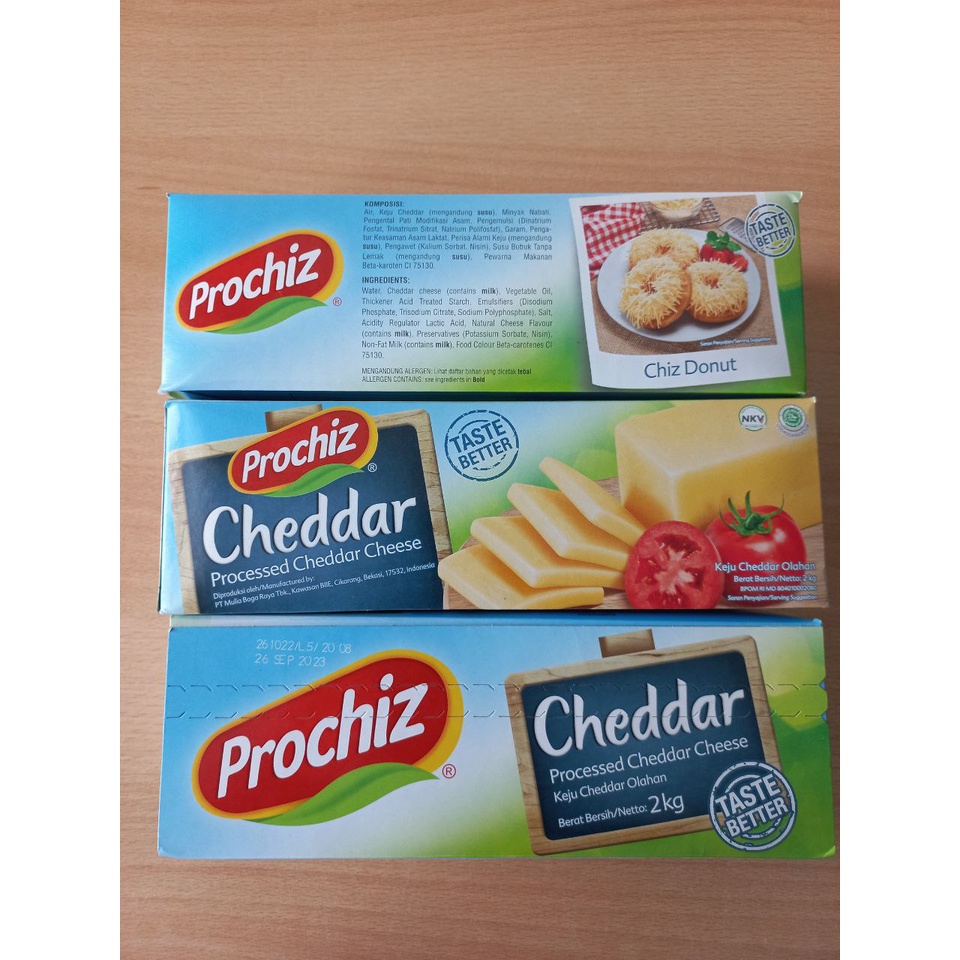 Keju Prochiz CHEDDAR 2KG TERMURAH / Keju Biru Cheddar Prochiz 2kg Terlaris