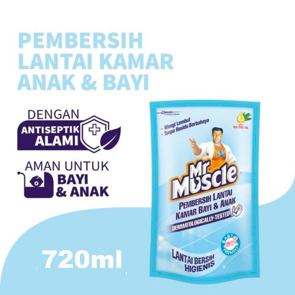 Mr Muscle Pembersih Lantai Kamar Bayi &amp; Anak Pouch - 720ml