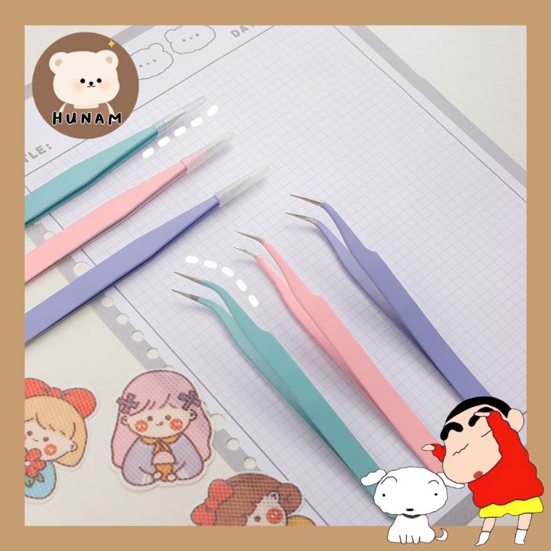 

(CUCI GUDANG) Hunam Pinset Tweezers Free Stiker Penjepit Stiker Model Bengkok