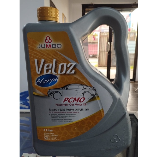 OLI ENGINE U/ BENSIN MERK JB VELOZ FULL API SN/GF-5 10W-40 KEMASAN 4 L