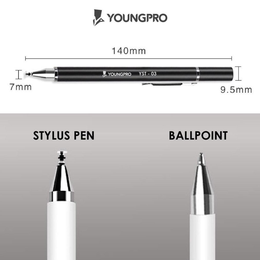 Universal Stylus Pen 2 In 1 Murah Untuk Android/Tablet All Type - Youngpro