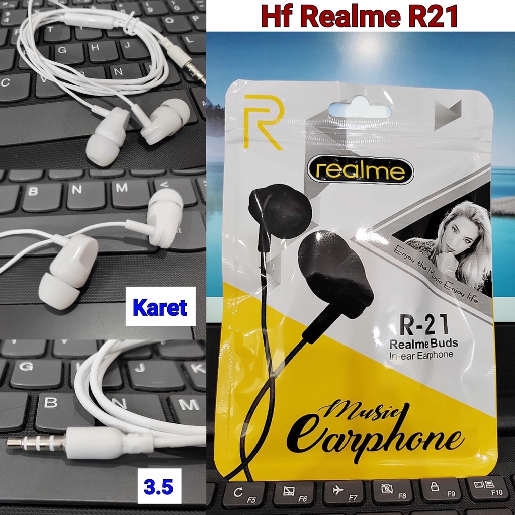 Handsfree Realme R21 + Mic Stereo Earphone R-21 Suara Bagus EARPHONE REALME R20 / R24 / R33 / R34