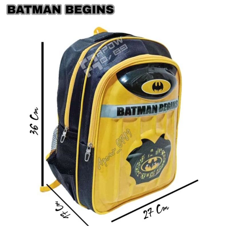 PAKET KOMPLIT//TAS SEKOLAH ANAK LAKI RANSEL SEKOLAH ANAK MOTIF BATMAN REALPICT ASLI