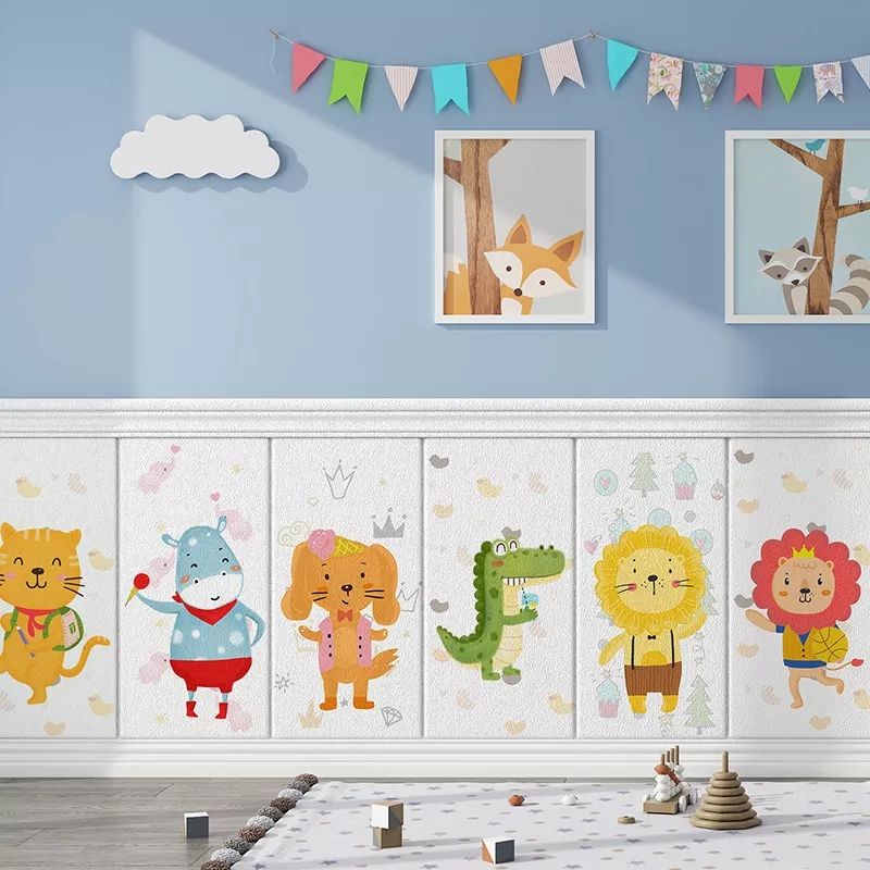 WALL DECOR WALLPAPER FOAM 3D TIMBUL WALLFOAM STIKER DINDING ANTI AIR MOTIF BINATANG UNTUK INTERIOR K
