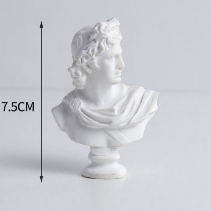 Mini Resin Greek Statue Patung dewa yunani mini properti foto vintage - Apollo