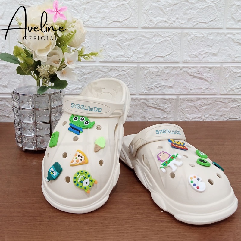 NexXio PROMO Sandal Kodok Slop Wanita Model Toystory Terbaru Import Sandal Crocs Baim Jibbits Toys Unisex + Accesories Import High Quality