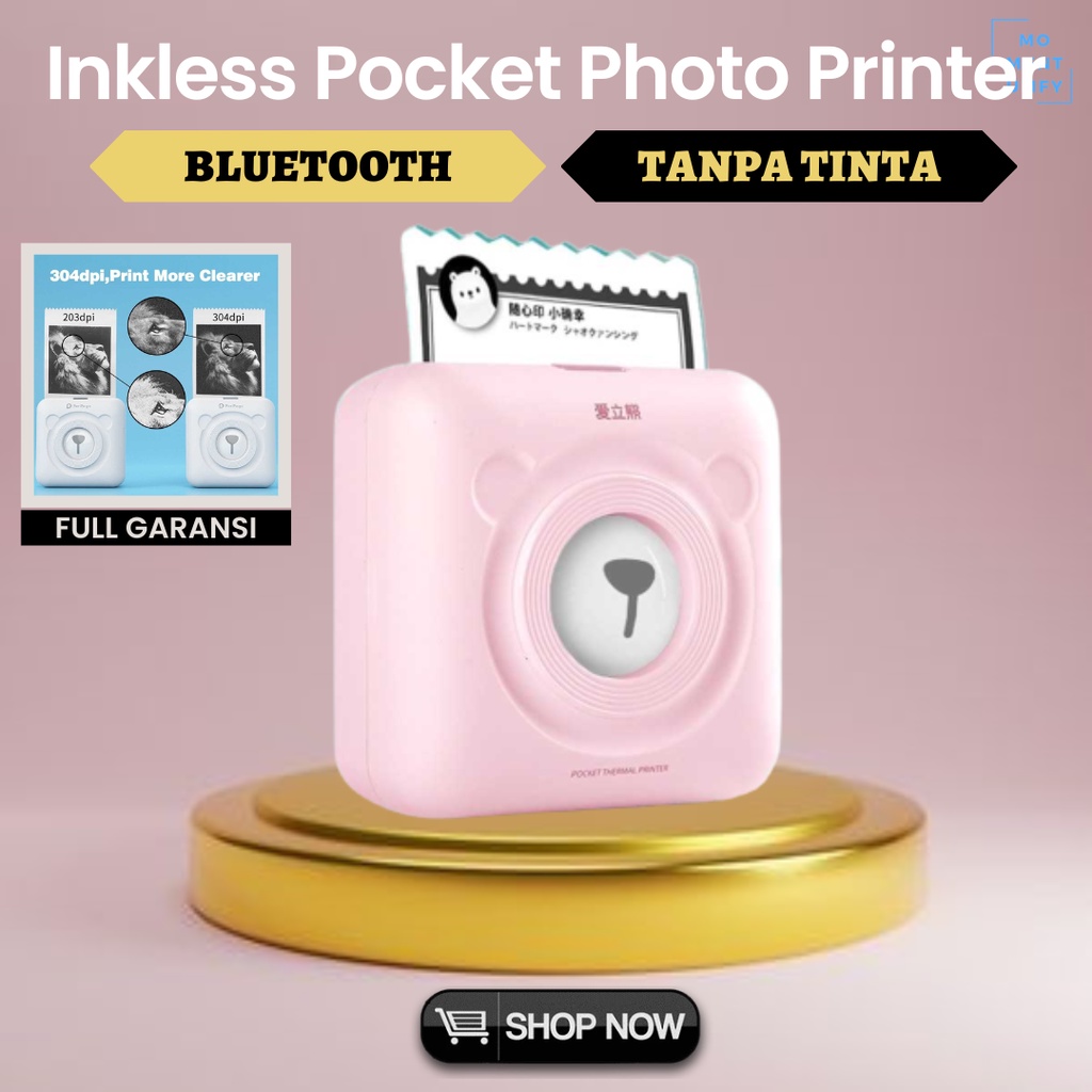 GOOJPRT Peripage Mesin Pocket Photo Printer Print Cetak Pencetak Mini Foto Kamera Polaroid File Doku