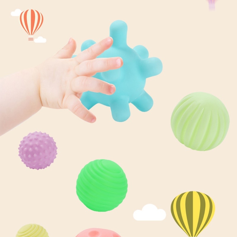 Bola Bayi Bola Karet Textured Soft Ball Bola Karet Mainan Anak Mainan Sensorik Bayi Mainan Gigitan Bayi Sensory Play Mainan Mandi Anak Mainan Montessori Anak