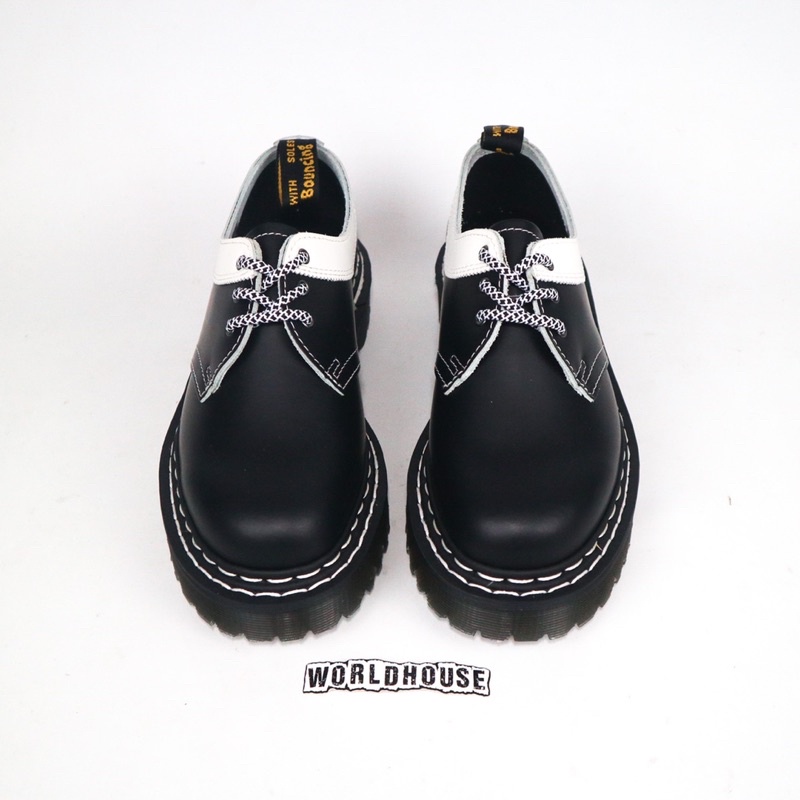 Dr martens 1461 bex ds black smooth white 3 hole