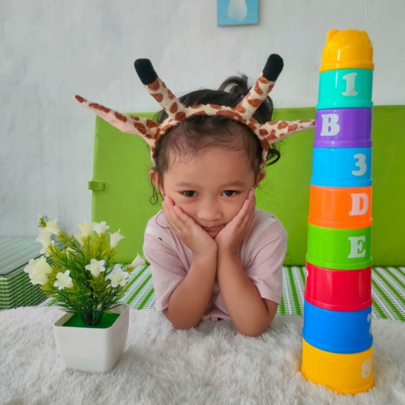 Mainan Stacking Cup Tower Edukatif - Gelas Susun Edukasi Anak Bayi Edukasi