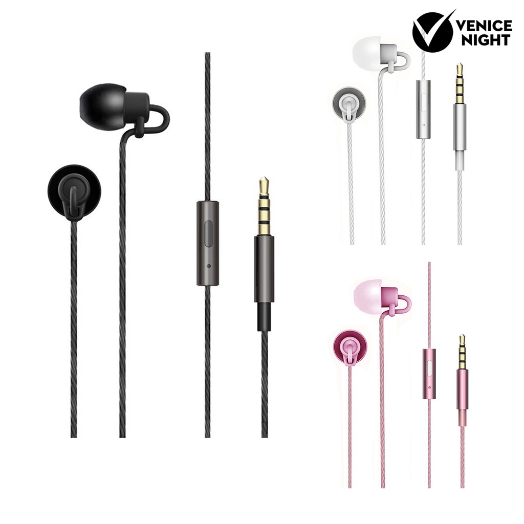 (VNEP) (Berkabel) Earphone Stereo Bass Berat In-Ear Universal dengan Mikrofon untuk Ponsel/Tablet