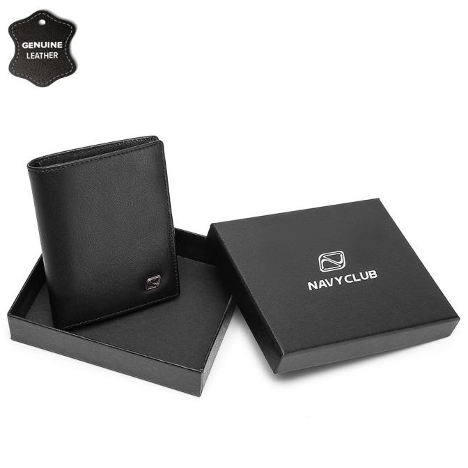 Dompet Pria Lipat Navy Club Vermont Dompet Kulit Asli - Free Box