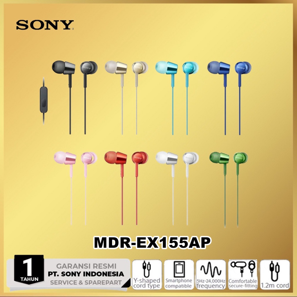 Earphone Sony MDR-EX155AP with mic garansi resmi original Headset