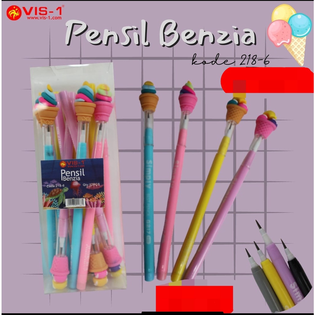 

pensil bensia viz 1 ultraman , ice cream , pony , smile satuan