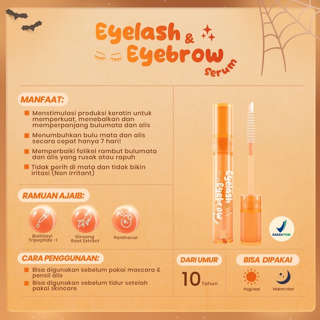 SALSA Eyelash &amp; Eyebrow Serum Indonesia / Serum Bulu Mata &amp; Alis 5ml / Lash &amp; Brow Treatment Serum / Membantu Meningkatkan Volume / Melebatkan Memperpanjang Menguatkan Menebalkan Penumbuh / Eye Lash Eye Brow / Skincare Face Care / Series Pengukur Spoolie