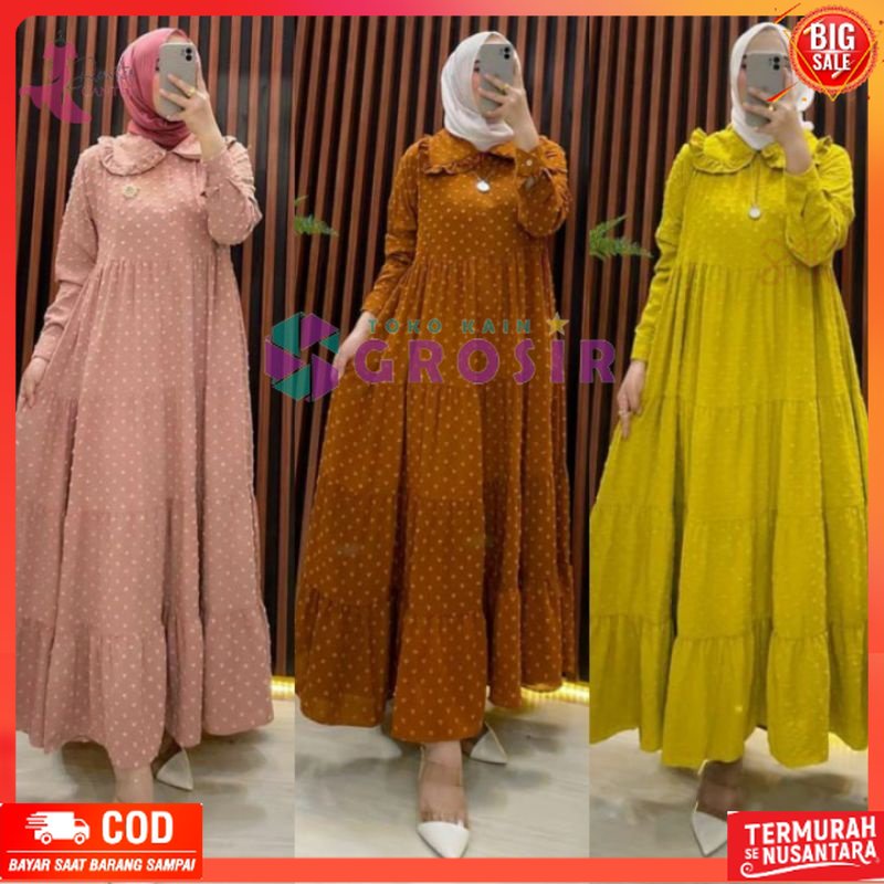 Fashion Muslim Dress MIDI Crienkle uragigiri bali kekinian wanita ramping