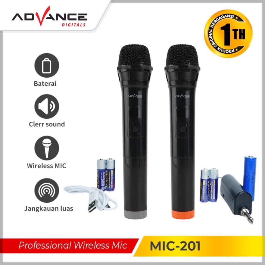 Advance Mic-201 Microphone Wireless Double Karaoke Tanpa Kabel Murah